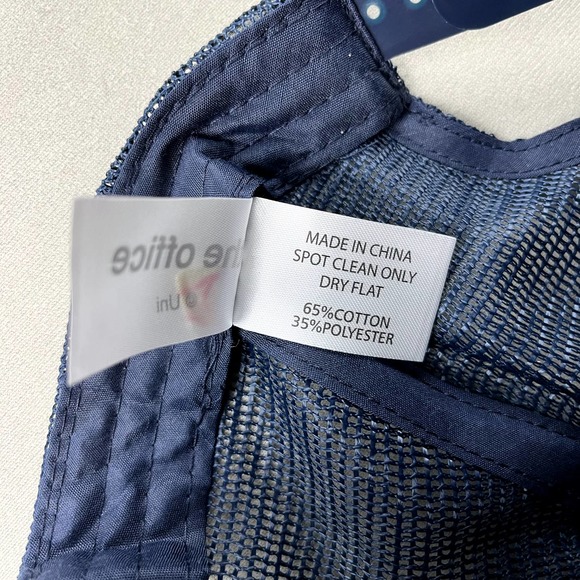 The Office Dunder Mifflin Hat Cap Snapback Trucker Navy Blue Paper TV Show Mens - Picture 7 of 7